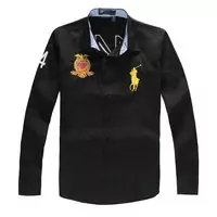 chemise hommes ralph lauren populaire coton 2013 polo big pony rome black